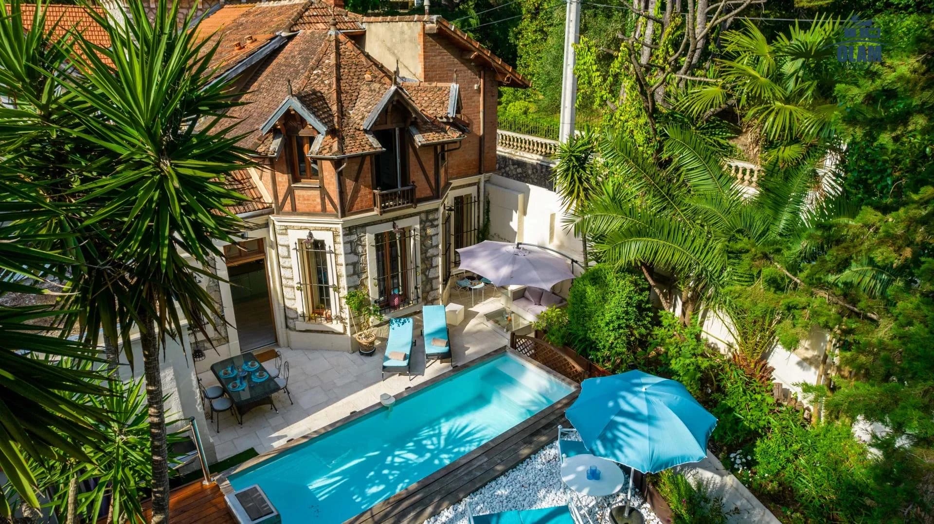 Maison Cannes Montfleury : 3 chambres, 3 bains, terrasse avec piscine et barbecue