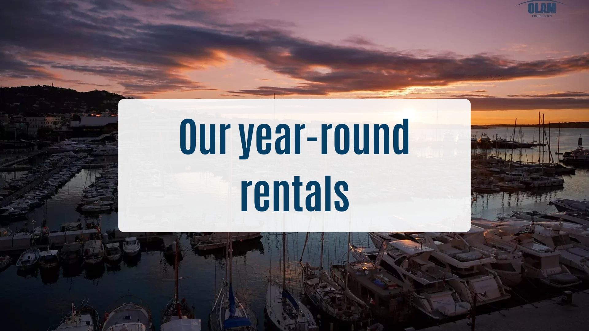 Our yearround rentals Olam Properties Cannes